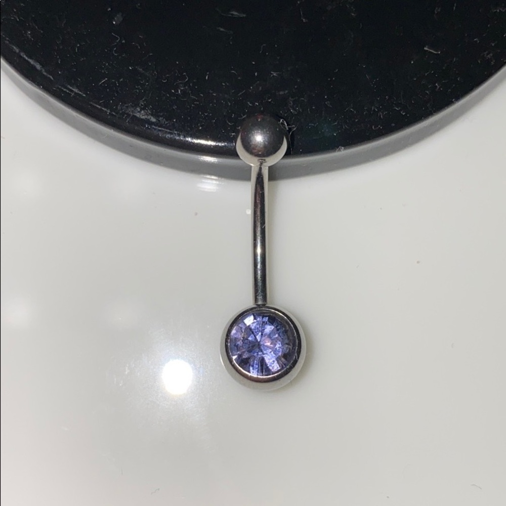 Purple Gem Belly Button Ring